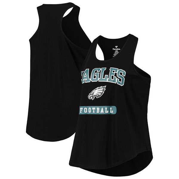 Women's Philadelphia Eagles Black Plus Size Team Racerback Tank Top