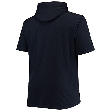 Men's Navy Boston Red Sox Big & Tall Jersey Short Sleeve Pullover Hoodie T-Shirt