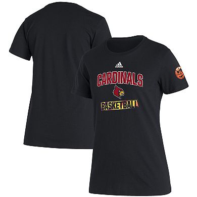 Women's adidas Black Louisville Cardinals Bench T-Shirt