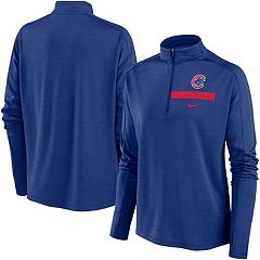 Youth Stitches Royal Chicago Cubs Raglan Quarter-Zip Jacket