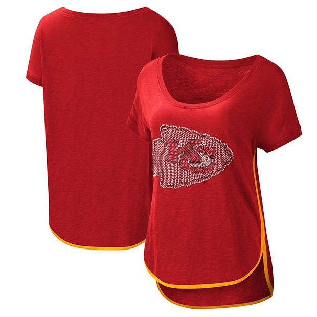 Officially Licensed NFL Women's Rhinestone Tee - Chiefs