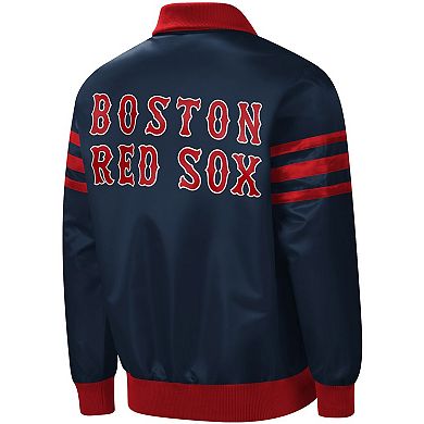 Men's Starter Navy Boston Red Sox The Captain II Full-Zip Varsity Jacket