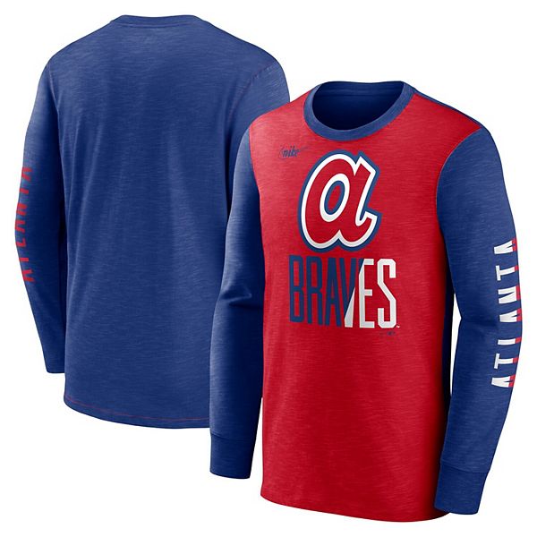 Men's Nike Royal/Red Atlanta Braves Cooperstown Collection Rewind ...