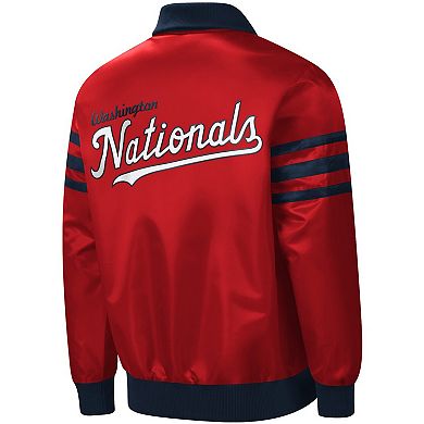 Men's Starter Red Washington Nationals The Captain II Full-Zip Varsity Jacket