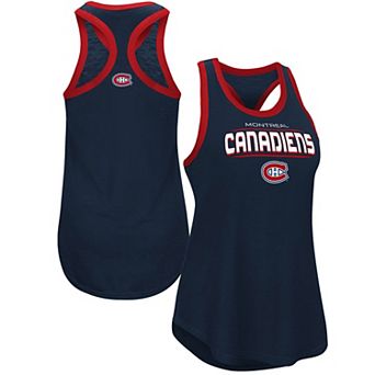 Women's G-III Sports by Carl Banks Navy Montreal Canadiens Showdown Slub Racerback Tank Top
