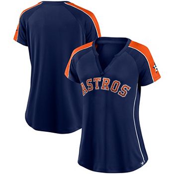 MLB Women's Houston Astros Orange Placket T-Shirt