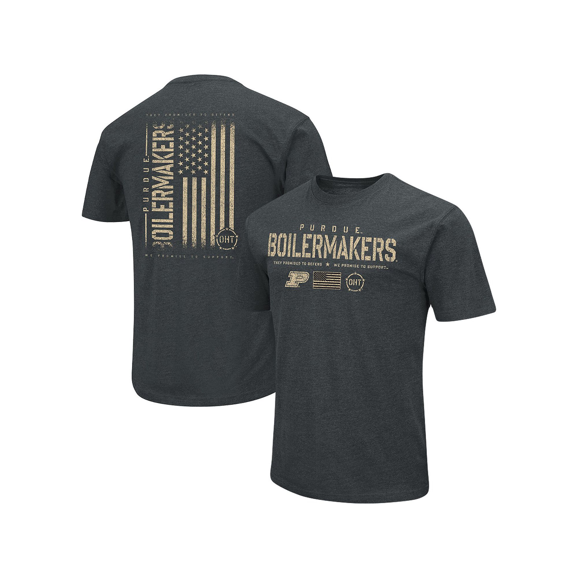 Mens Colosseum Heathered Black Purdue Boilermakers OHT Military Appreciati