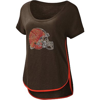Women's G-III 4Her by Carl Banks Brown Cleveland Browns Rookie Scoop Neck T-Shirt