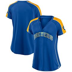 Milwaukee Brewers Jersey Short Sleeve Shirt Girls Medium 10/12 Blue  Rhinestones