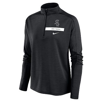 Women's Nike Black Chicago White Sox Primetime Local Touch Pacer Quarter-Zip Top