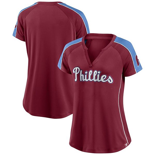 Women's Fanatics Branded Burgundy/Light Blue Philadelphia Phillies True