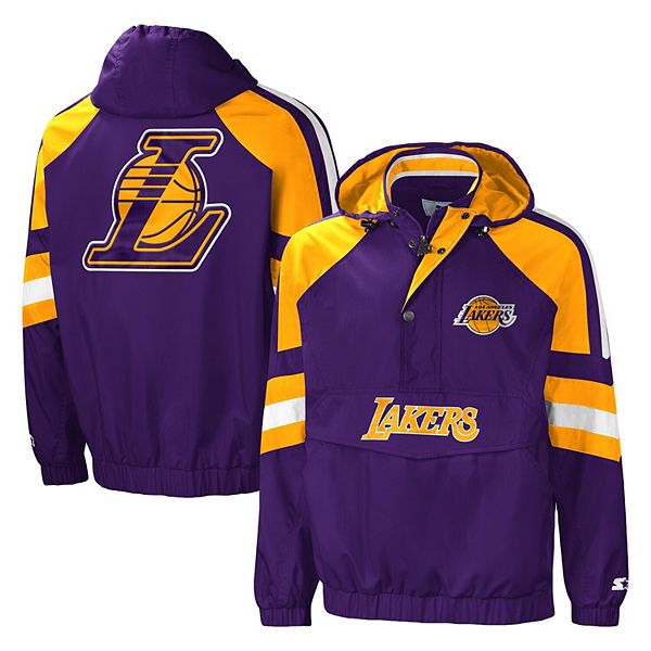 Men's Starter Purple/Gold Los Angeles Lakers The Pro II Half-Zip