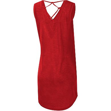 Women's G-III 4Her by Carl Banks Red Boston Red Sox Game Time Slub Beach V-Neck Cover-Up Dress