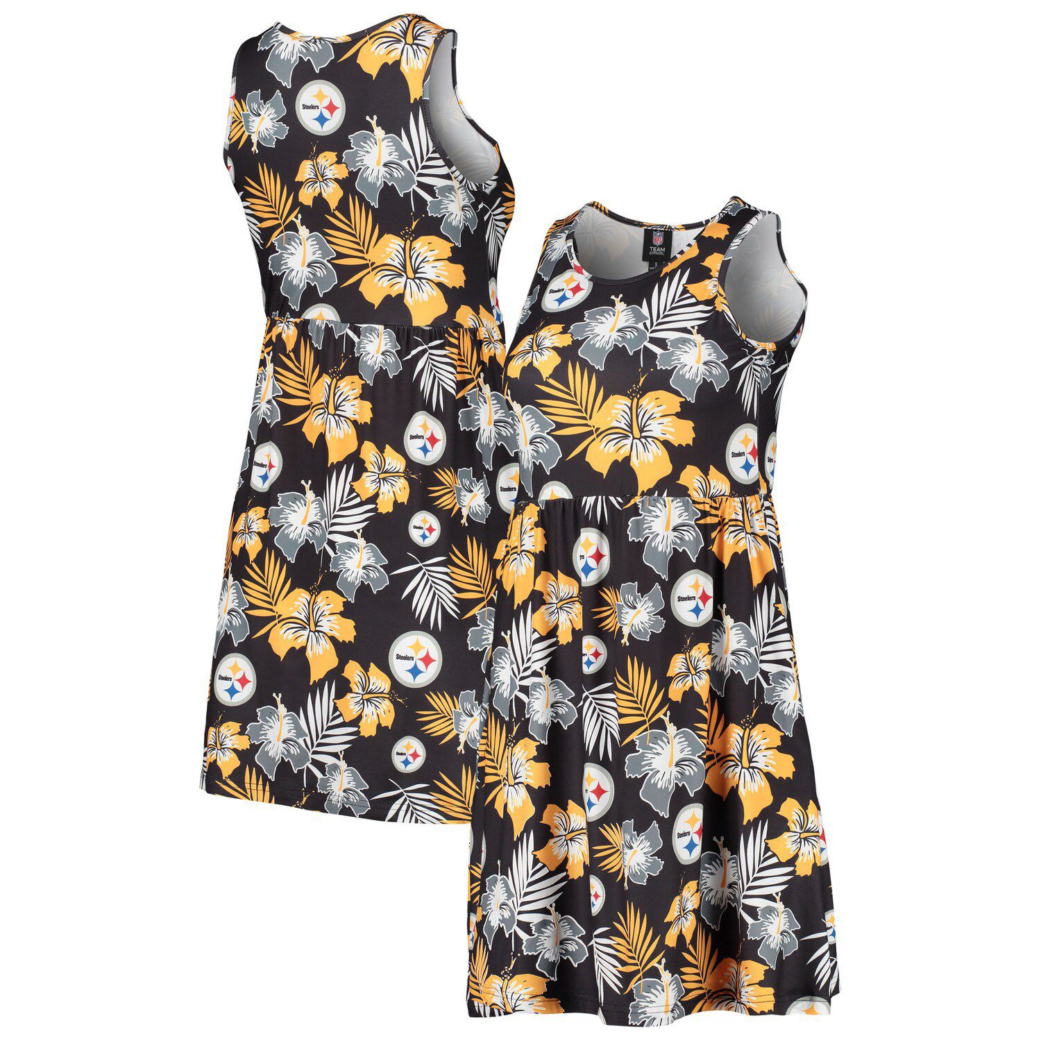 Wear by Erin Andrews Steelers Women's Racerback Tank Midi Dress - M