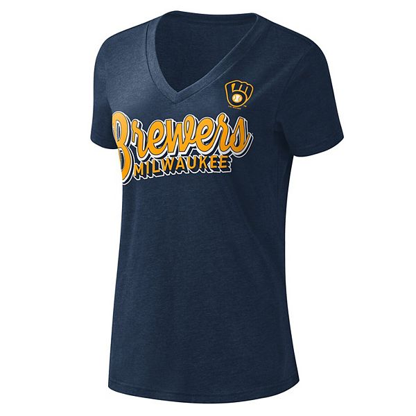 Women's G-III 4Her by Carl Banks Navy Milwaukee Brewers First Place V ...