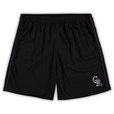 Men's Black Colorado Rockies Big & Tall Mesh Shorts