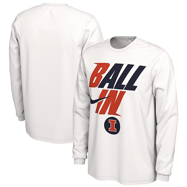 Men's Nike White Illinois Fighting Illini Ball In Bench Long Sleeve T-Shirt