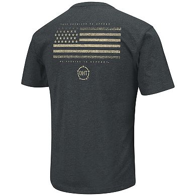 Men's Colosseum Heathered Black West Virginia Mountaineers OHT Military Appreciation Flag 2.0 T-Shirt