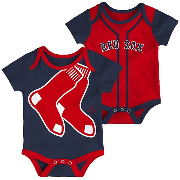 Infant Navy/Red Boston Red Sox Double 2-Pack Bodysuit Set