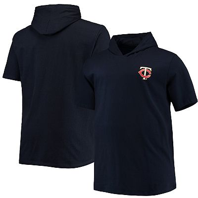 Men s Navy Minnesota Twins Big Tall Jersey Short Sleeve Pullover Hoodie T Shirt