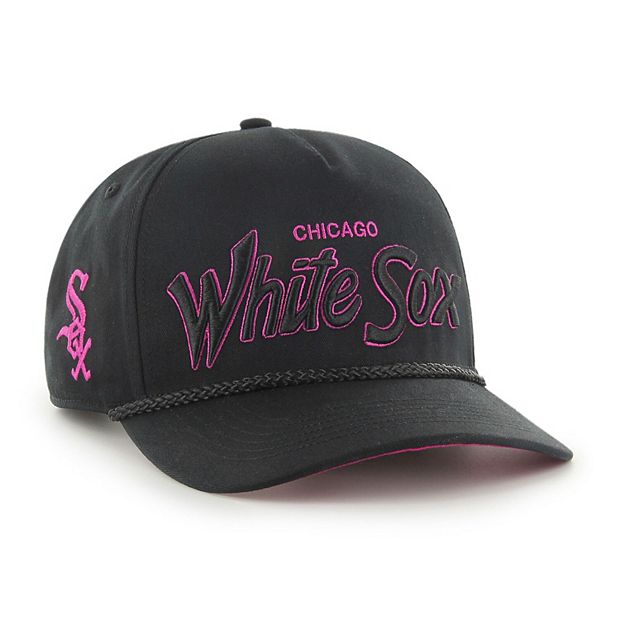 Men's Chicago White Sox '47 Black Hitch Orchid Undervisor Snapback Hat