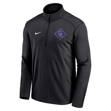 Men's Nike Black Colorado Rockies Diamond Icon Pacer Performance Quarter-Zip Top