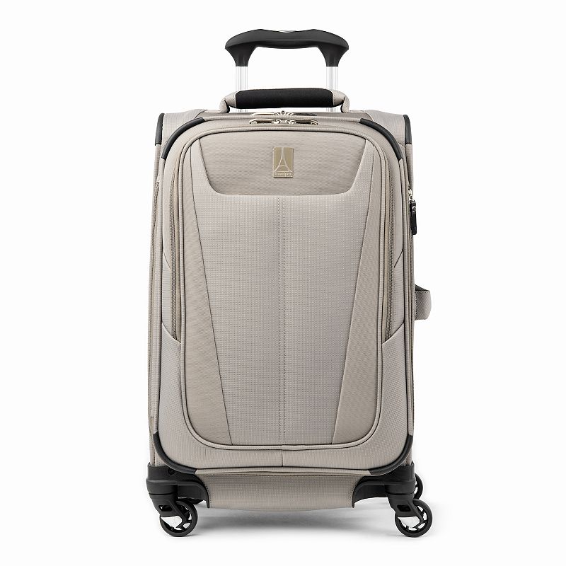 Travelpro MaxLite 5 Softside Spinner Luggage, Beig/Green, 25 INCH