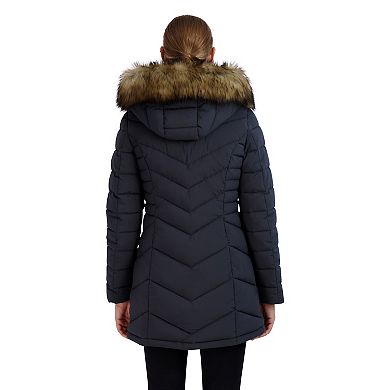 Women's Halitech Faux-Fur Hood Stretch Puffer Jacket