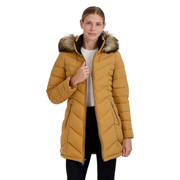 Women's Halitech Faux-Fur Hood Stretch Puffer Jacket