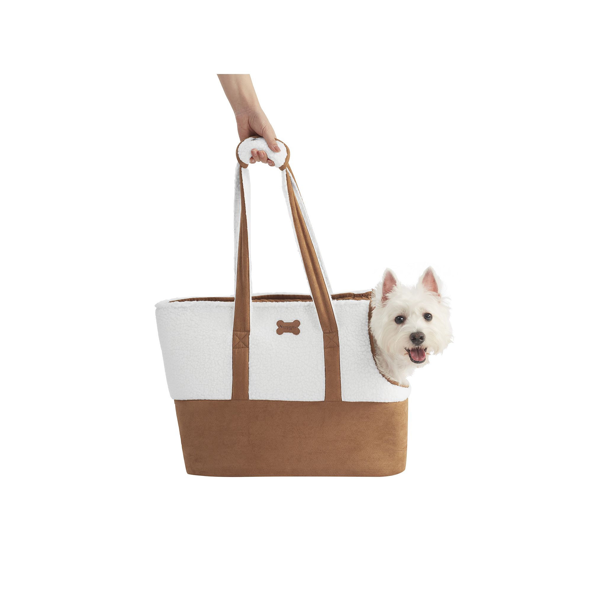 Koolaburra by UGG Faux Suede and Sherpa Pet Carrier, Brown