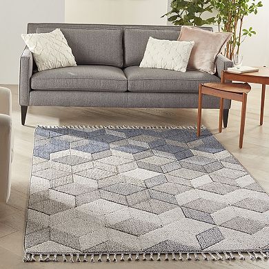 Nourison Elwood Geometric Cube Tassel 5'3'' x 7'11'' Indoor Rug