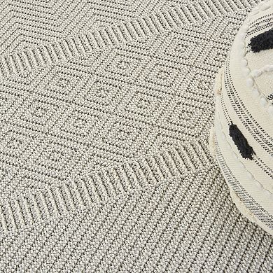 Nourison Elwood Textured Geometric Tassel5'3'' x 7'11'' Indoor Rug