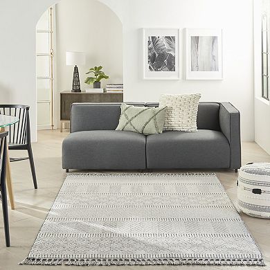 Nourison Elwood Textured Geometric Tassel5'3'' x 7'11'' Indoor Rug