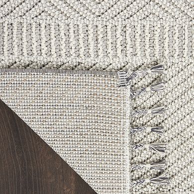 Nourison Elwood Textured Geometric Tassel5'3'' x 7'11'' Indoor Rug