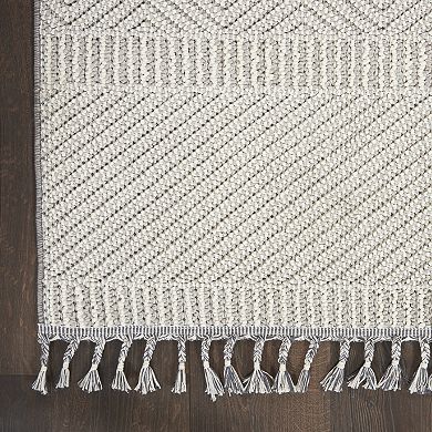 Nourison Elwood Textured Geometric Tassel5'3'' x 7'11'' Indoor Rug