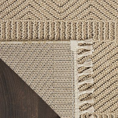 Nourison Elwood Textured Geometric Tassel5'3'' x 7'11'' Indoor Rug