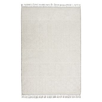 Nourison Elwood Textured Geometric Tassel5'3'' x 7'11'' Indoor Rug