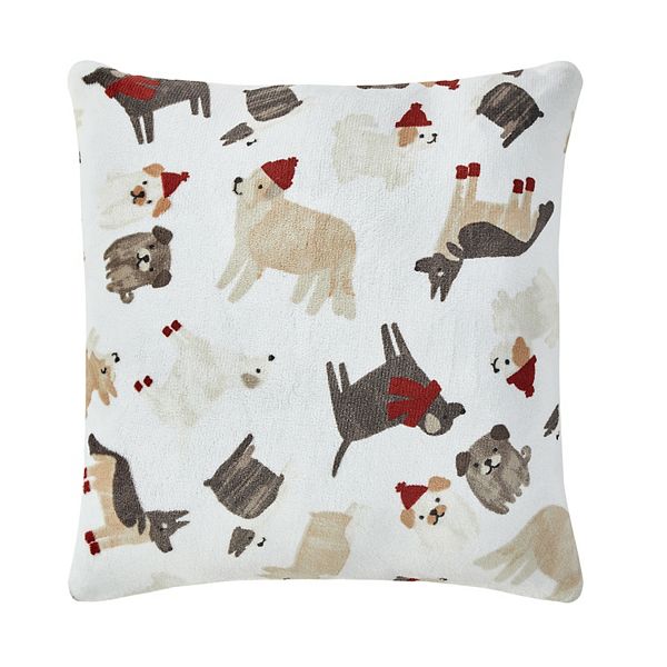 Cuddl Duds Cozy Soft Dogs Printed Plush Throw Pillow