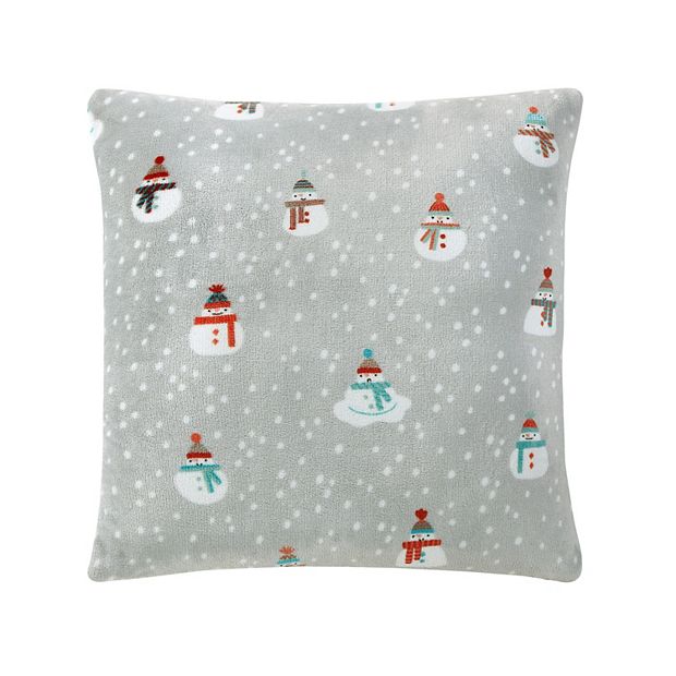 Cuddl Duds Cozy Soft Snowmen Printed Plush Throw Pillow