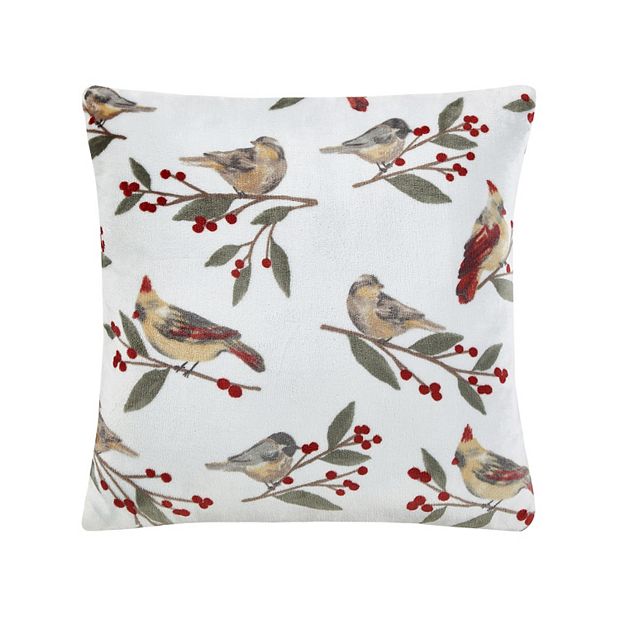 Bird Printed Pillow Case, Decorative Cushion Case, Sparrow Pillow