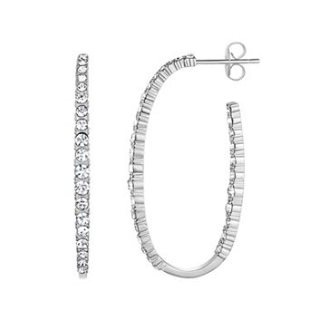 Chrystina Crystal Oval Post Hoop Earrings