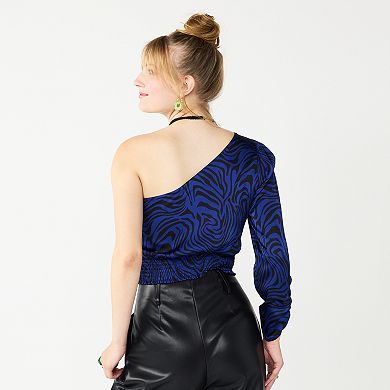 Juniors' SO® One-Shoulder Cropped Top