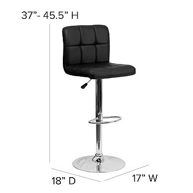 Flash Furniture Contemporary Quilted Adjustable Height Bar Stool