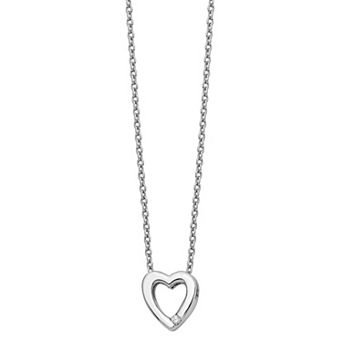 White Ice Sterling Silver Diamond Accent Heart Necklace