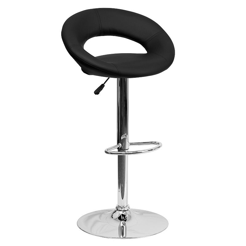 Flash Furniture Contemporary Orbit Adjustable Height Bar Stool, Black
