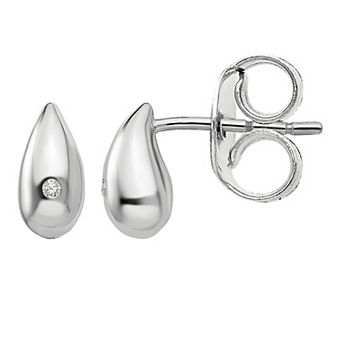 White Ice Sterling Silver Diamond Accent Teardrop Earrings