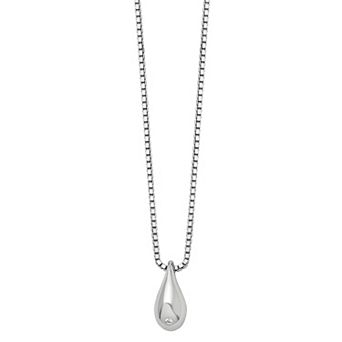 White Ice Sterling Silver Diamond Accent Teardrop Necklace