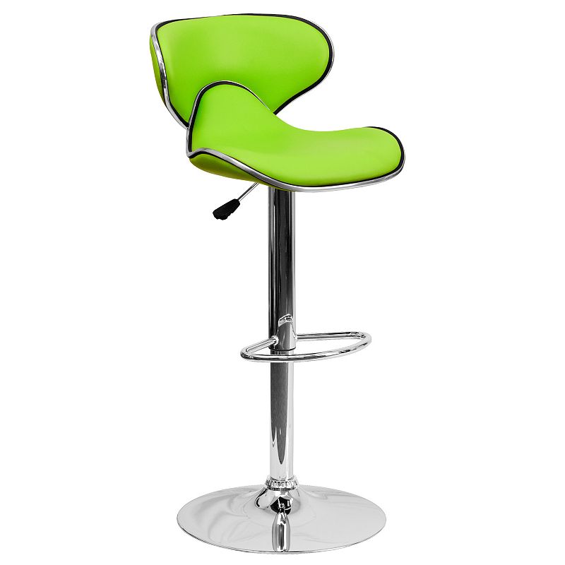 Flash Furniture Contemporary Mid-Back Adjustable Height Bar Stool, Green