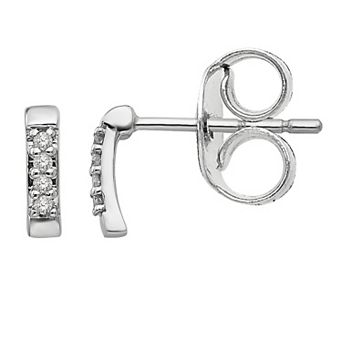 White Ice Sterling Silver Diamond Accent Post Earrings