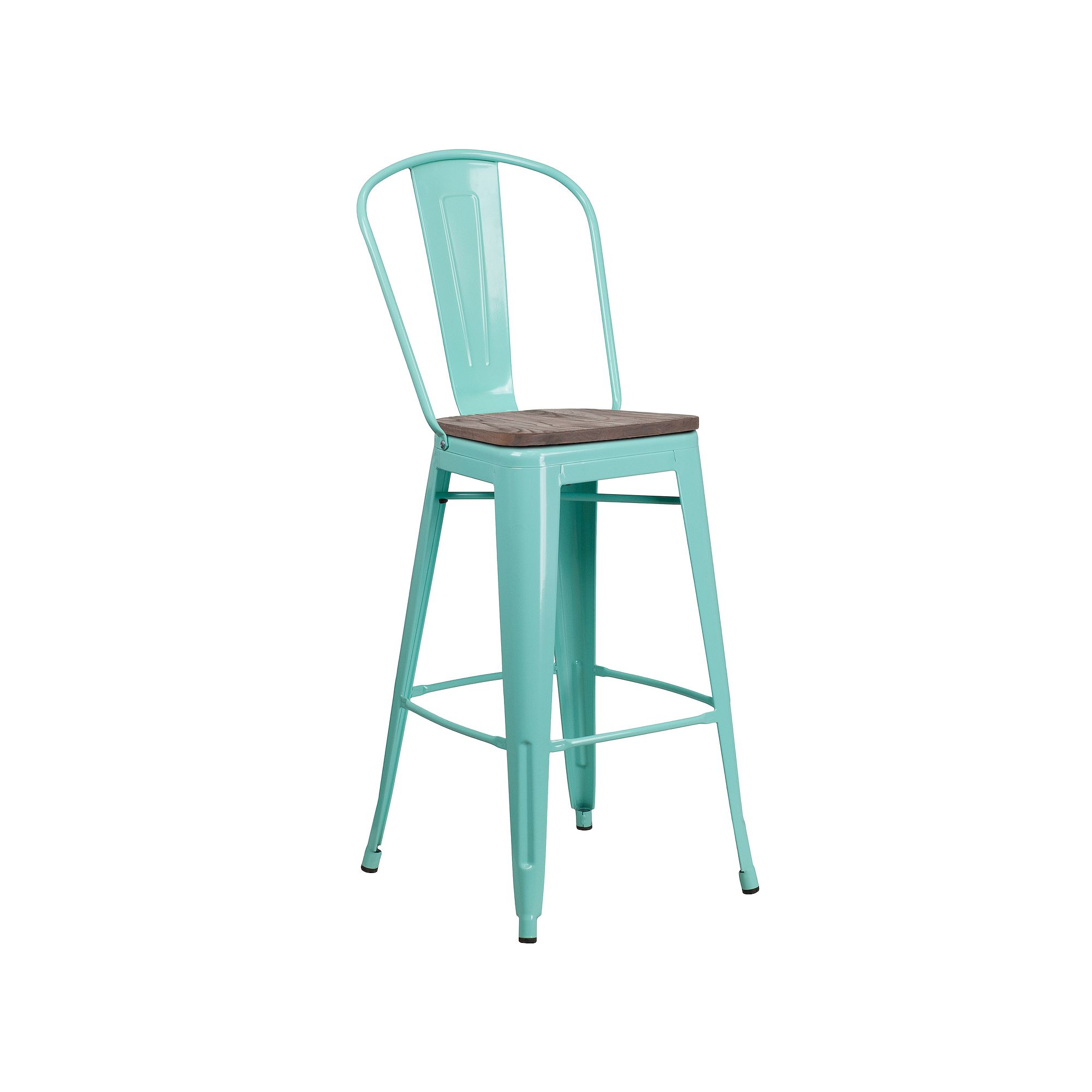 Flash Furniture High Mixed Media Bar Stool, Mint Green